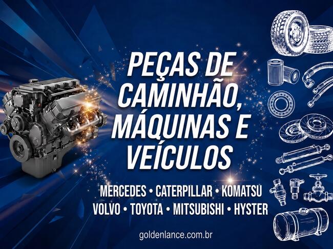 GRANDE LEILÃO DE PEÇAS DE CAMINHÃO,MÁQUINAS E CARROS-PEÇAS DE ESTOQUE,SEM USO.