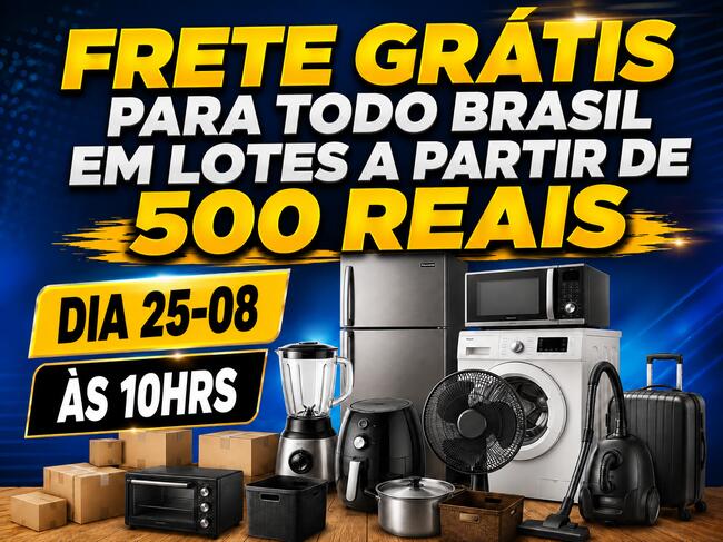 LEILÃO DE ELETRODOMÉSTICOS E MATERIAS DIVERSOS COM FRETE GRATIS!!!