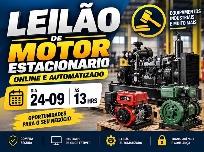 LEILÃO DE MOTORES ESTÁCIONARIO