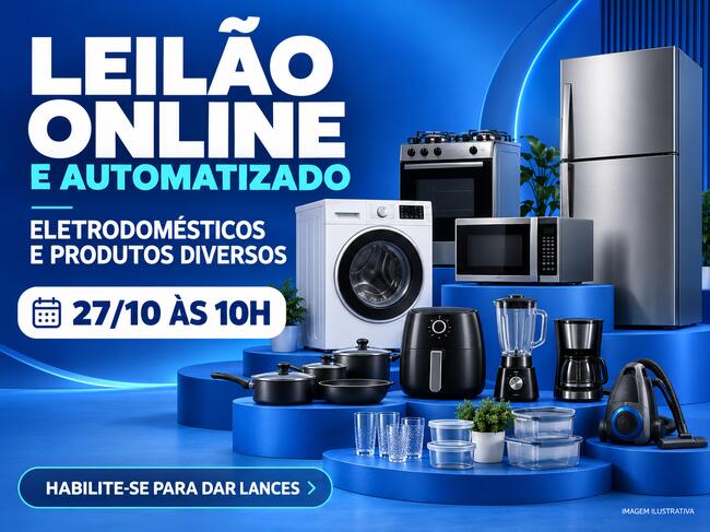 LEILÃO ONLINE E AUTOMATIZADO DE ELETRODOMÉSTICOS E PRODUTOS DIVERSOS