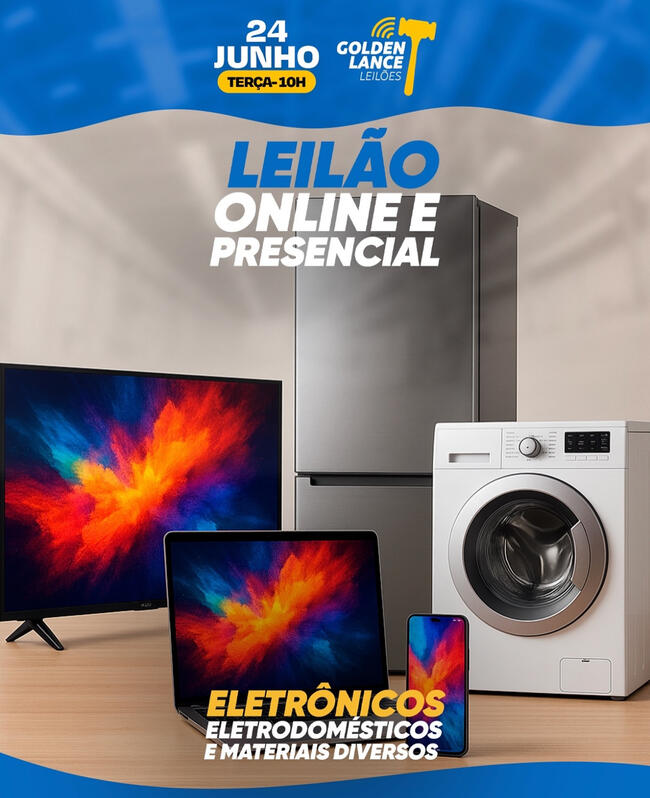 LEILÃO ONLINE E PRESENCIAL DE MATERIAIS DIVERSOS