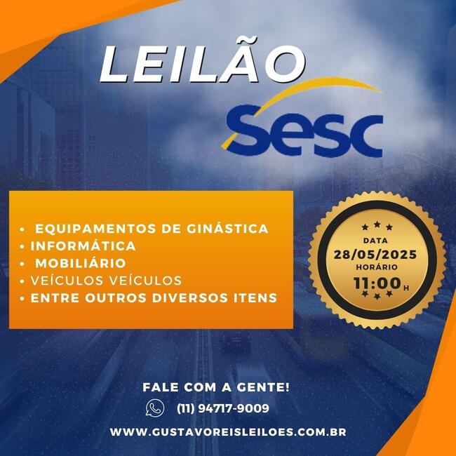Leilão SESC - Equipamentos de ginástica, informática e mobiliário. Diversos bens