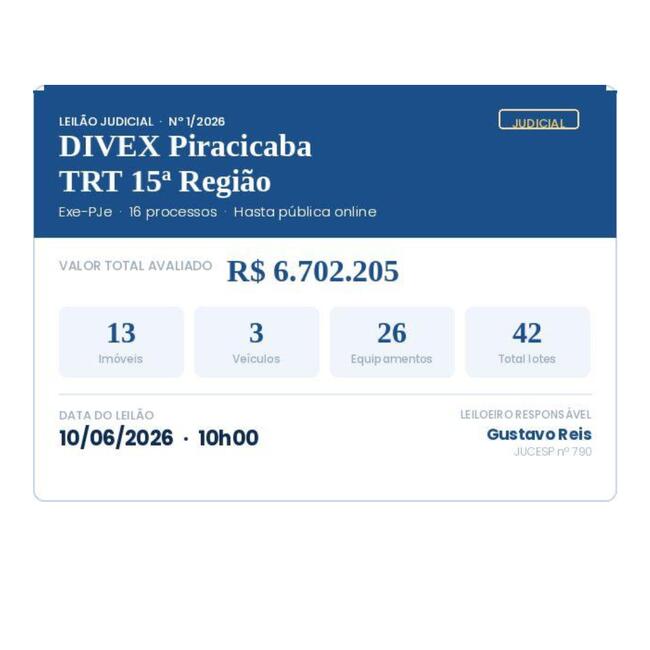 DIVEX Piracicaba -TRT 15ª Região