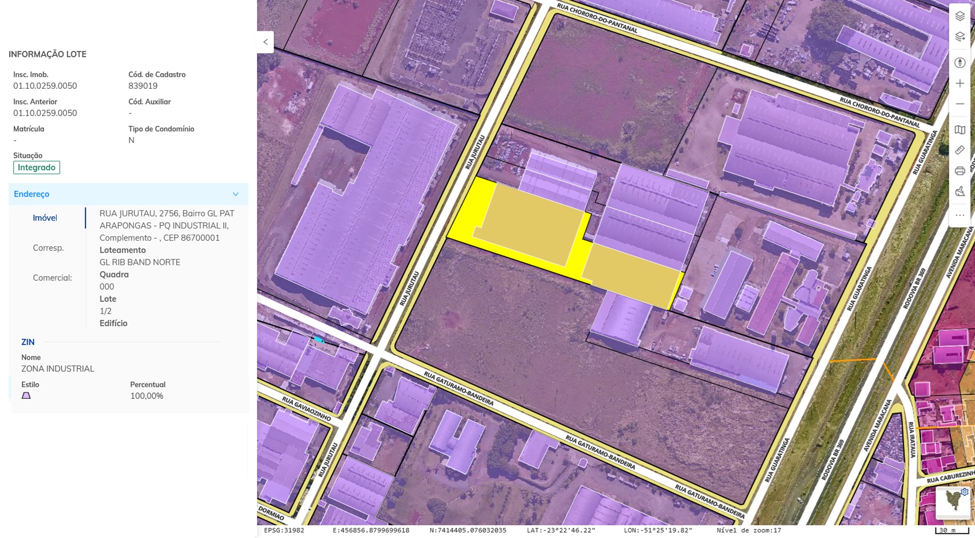 Lote 10.1 - imóvel c/ 22.532,79m² no parque industrial ii em arapongas/pr