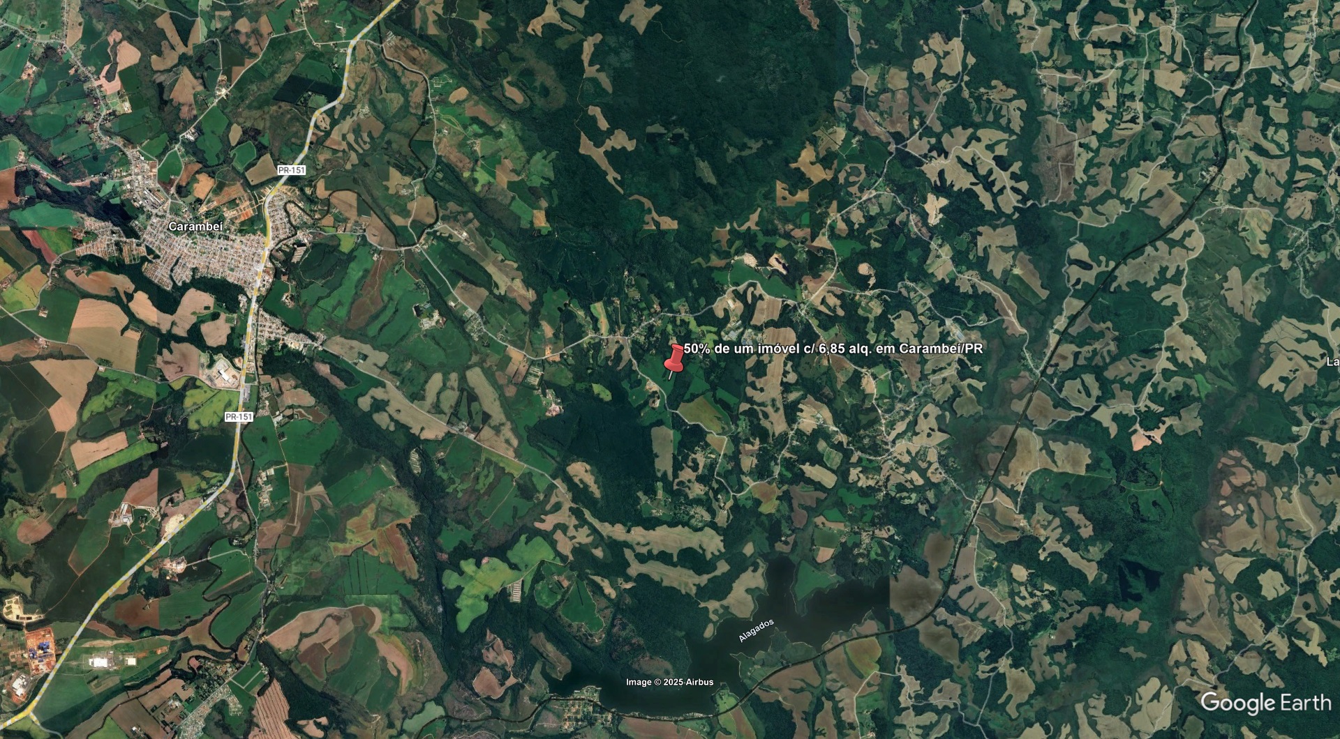 Lote 1.2 - 50% de um imóvel c/ 6,85 alq. em carambeí/pr