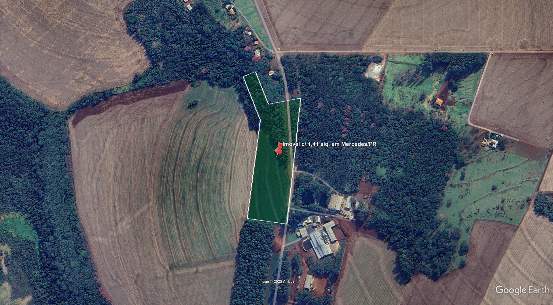 Imóvel c/ 1,41 alq. em Mercedes/PR - leilão judicial - Mercedes PR - lance mínimo R$ 225.000