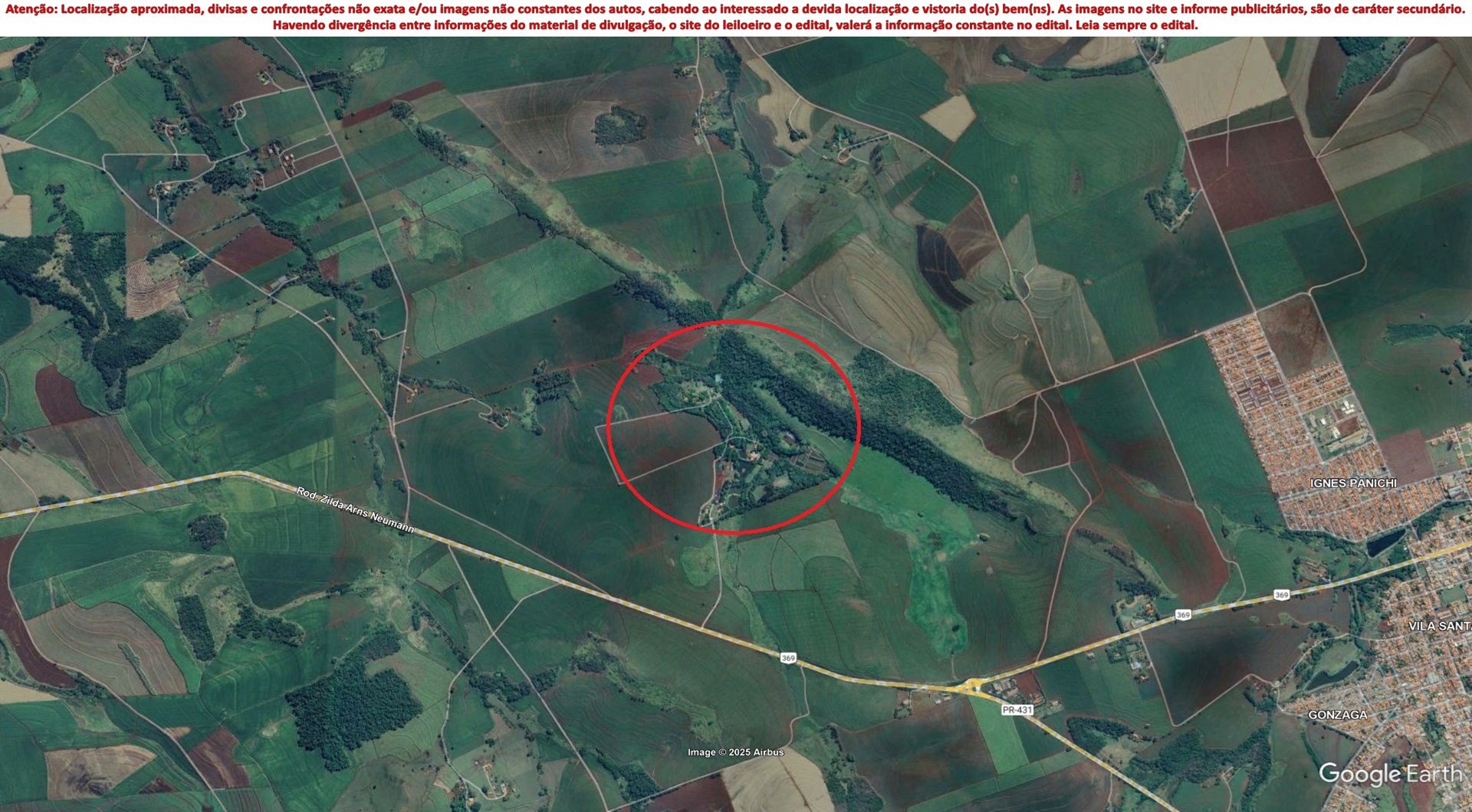 Imóvel c/ 2,50 alq. em Cambará/PR - leilão judicial - Não informado BR - lance mínimo R$ 446.250