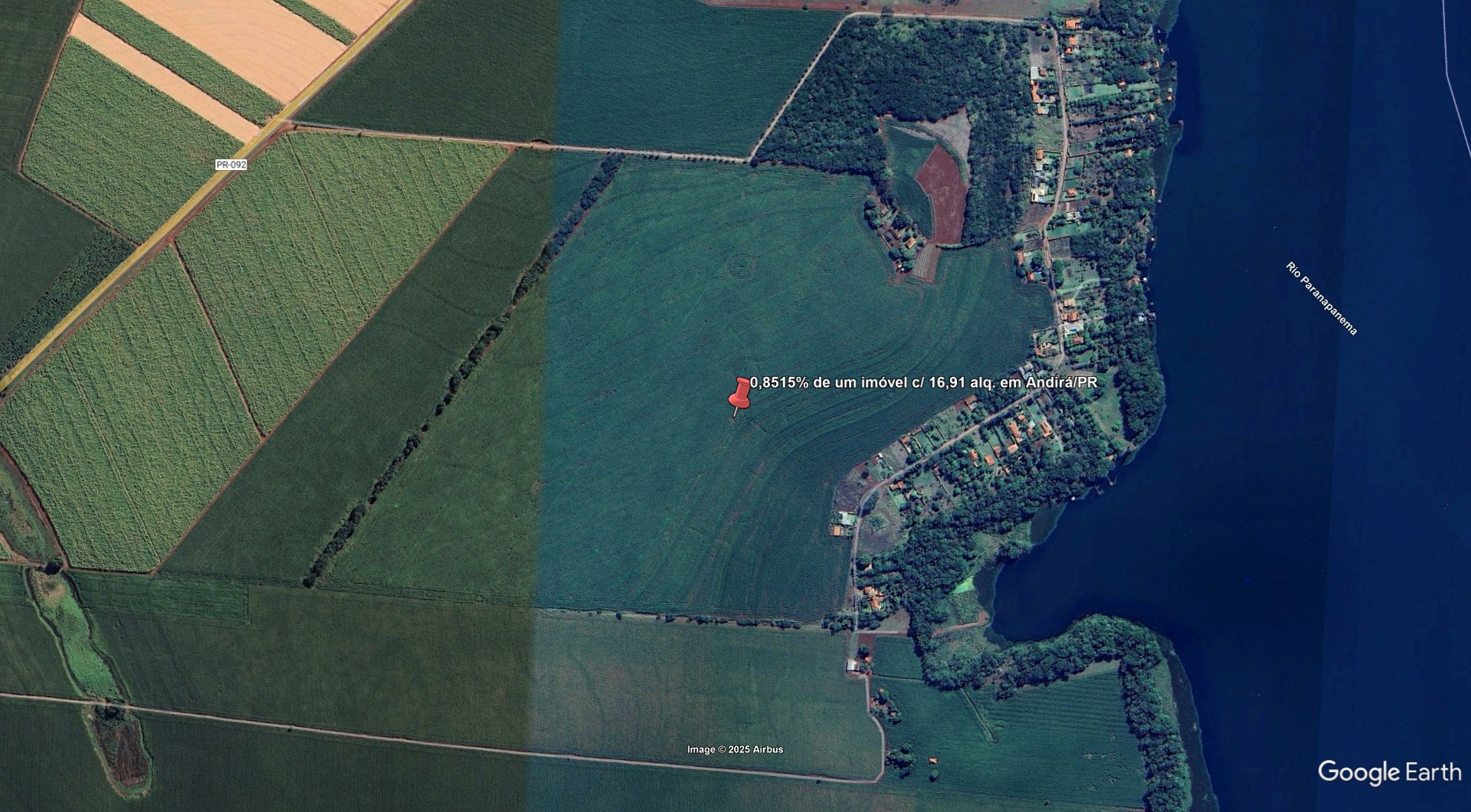 0,8515% de um imóvel c/ 16,91 alq. em Andirá/PR - leilão judicial - Não informado BR - lance mínimo R$ 164.130