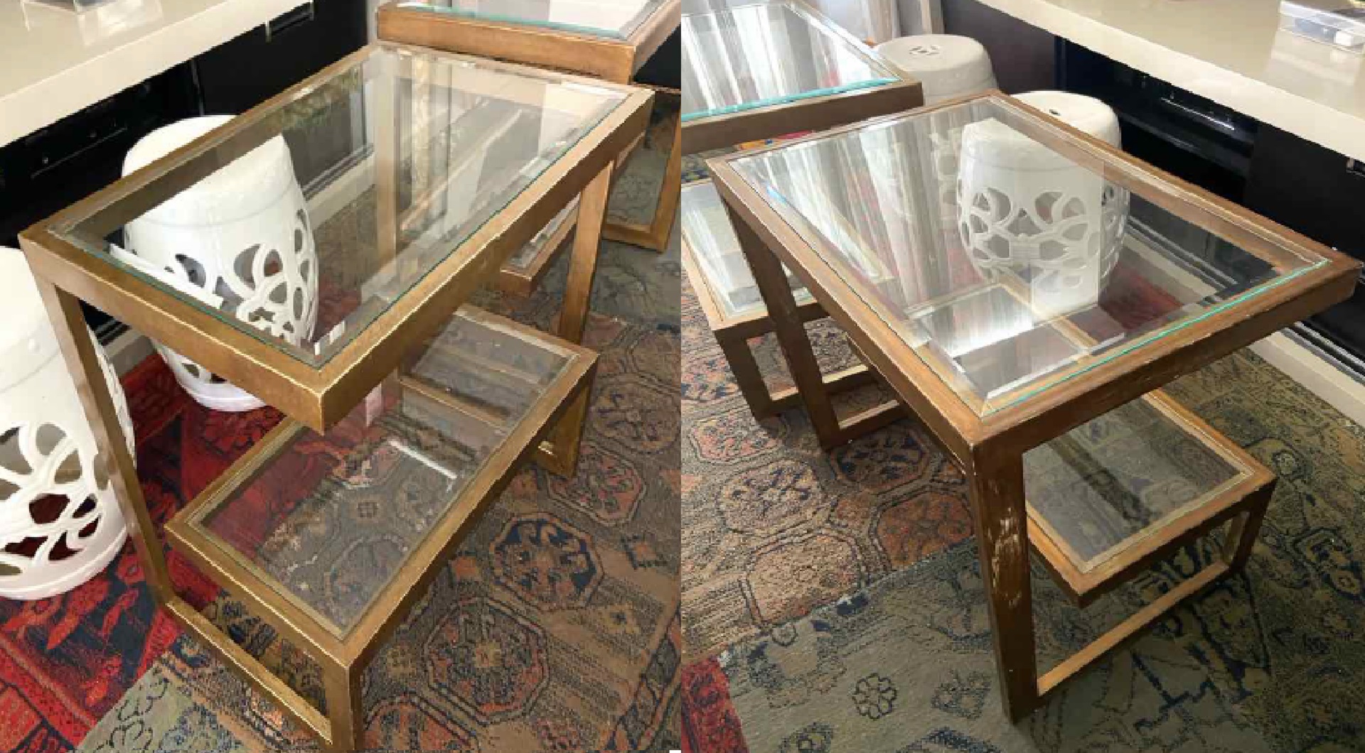 02 mesas decorativas em vidro e ferro - leilão judicial - Não informado BR - lance mínimo R$ 800