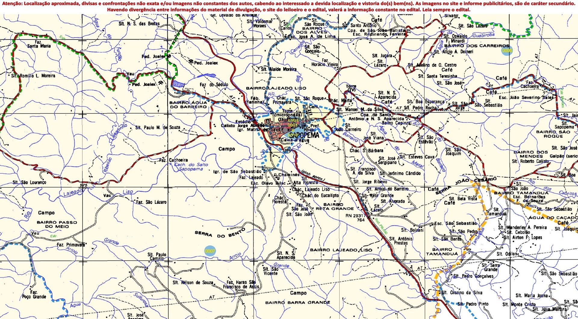 Imóvel c/ 06 alq. em Sapopema/PR - leilão judicial - Sapopema PR - lance mínimo R$ 367.200