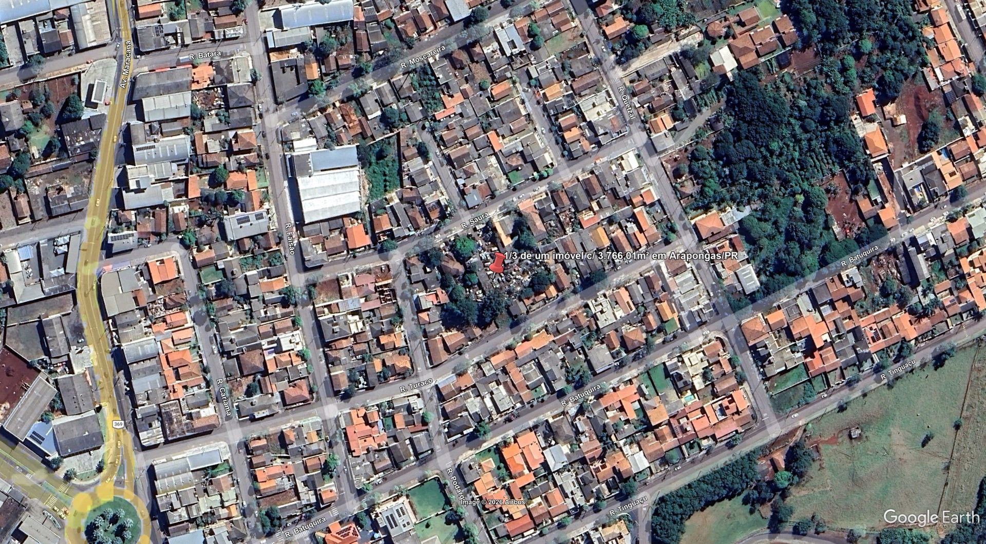 1/3 de um imóvel c/ 3.766,01m² na Vila Pizzol em Arapongas/PR - leilão judicial - Arapongas PR - lance mínimo R$ 345.014