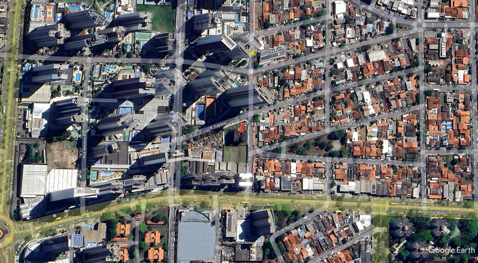 2,28936% de um imóvel c/ 1.688,71m² em Londrina/PR - leilão judicial - Londrina PR - lance mínimo R$ 42.527