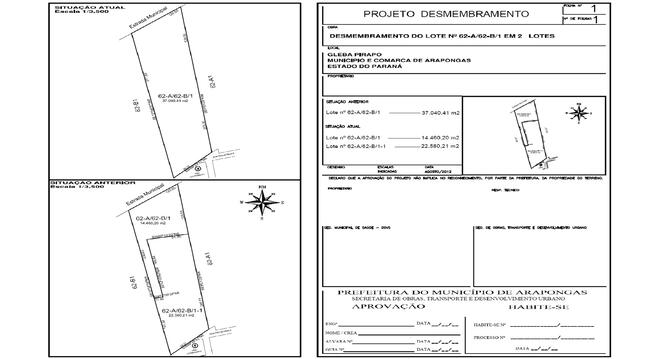Imóvel C/ 14.460,20m² Na Gleba Pirapó Em Arapongas/pr, localizado em Arapongas - PR