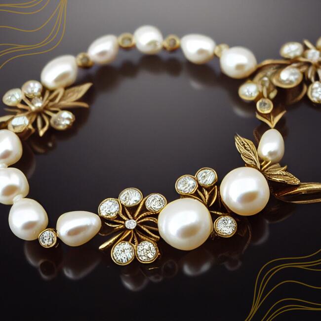 Pulseira De Ouro 18k  Perolas Legitimas
