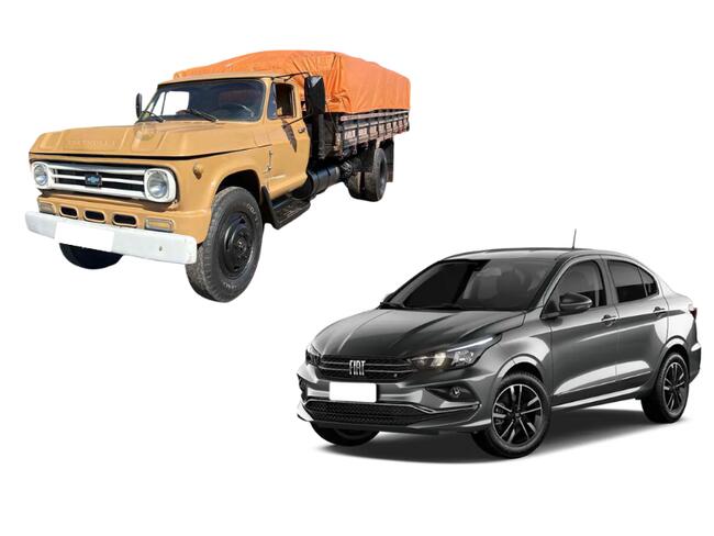 Caminhão GM Chevrolet D60 e Fiat Cronos