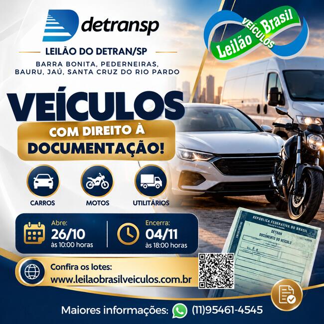 VEÍCULOS COM DIREITO A DOCUMENTAÇÃO