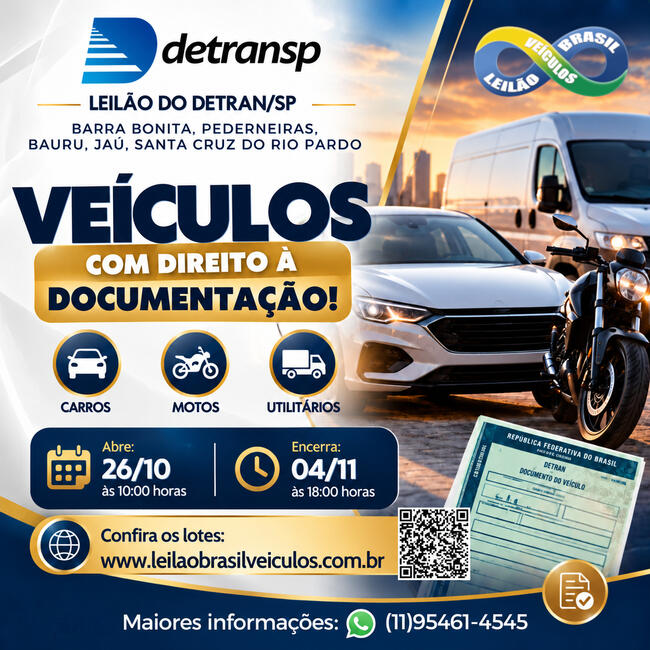 VEÍCULOS COM DIREITO A DOCUMENTAÇÃO