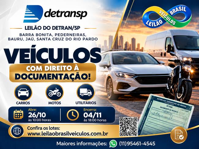VEÍCULOS COM DIREITO A DOCUMENTAÇÃO