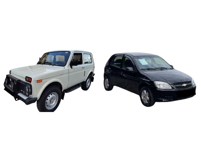 01 VEÍCULO LADA NIVA 2007/2008 E 01 GM CELTA SPIRIT 2007/2008