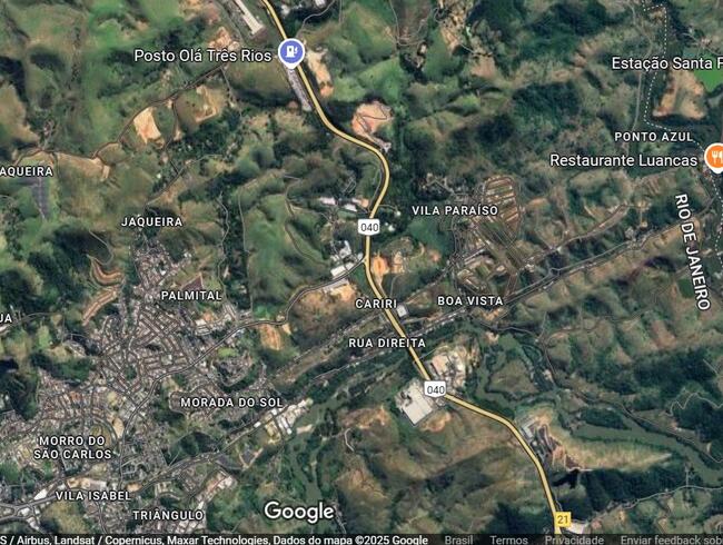 Área de terras de de 55.957,00 m2 situada na Rodovia BR-040, Três Rios/RJ