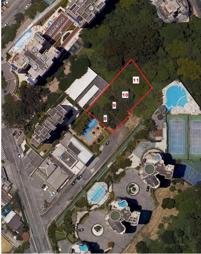LOTES DE TERRENOS nº 8, 9, 10 e 11 da Quadra L, do Jd. Paraíso do Morumbi, A.T 1.100M², regulares, Paraíso do Morumbi, São Paulo/SP.