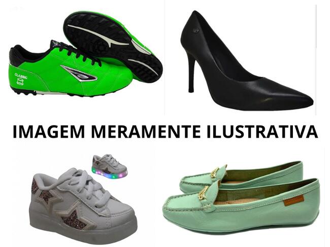 DIVERSOS PARES DE CALÇADOS | CHUTEIRAS, TÊNIS, SANDÁLIAS | MASCULINAS, FEMININAS E INFANTIL