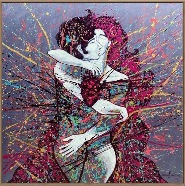 OBRA DE ARTE: "VALENTINA E O TIGRE ALBINO" | ARTISTA: ROGÉRIO FERNANDES  | 1,50 m x 1,00 m