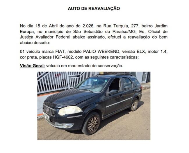 LEILÃO DE VEICULO SÃO SEBASTIÃO DO PARAISO MG - TRABALHISTA