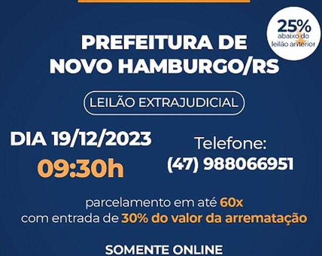 LEILÃO DE IMÓVEIS DA PREFEITURA DE NOVO HAMBURGO/RS