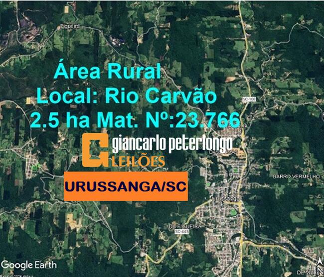 LEILÃO JUDICIAL DE 2,5 HECTARES DE TERRAS RURAIS -  EM URUSSANGA/SC