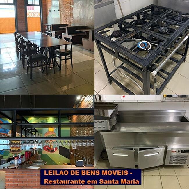 LELÃO JUDICIAL DE BENS MOVEIS LOCALIZADO EM SANTA MARIA. MASSA FALIDA/INSOLVENTE DE RESTAURANTE SR. FREDERICO LTDA