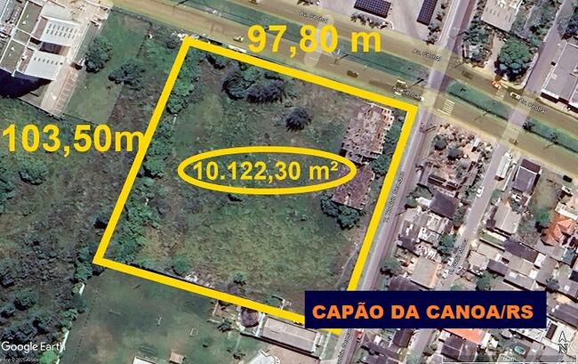 LEILÃO JUDICIAL DE UMA ÁREA DE 10.122,30 m³ NA AVENIDA CENTRAL EM CAPÃO DA CANOA/RS