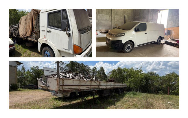 LEILÃO JUDICIAL DE 3 VEÍCULOS DA MASSA FALIDA BERGAMINI TRANSPORTES LTDA