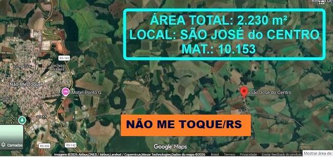 VENDA DIRETA DE TERRENO URBANO C/ ÁREA DE 2.320,00 M² - NÃO ME TOQUE/RS