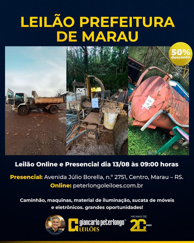 LEILÃO PREFEITURA DE MARAU/RS
