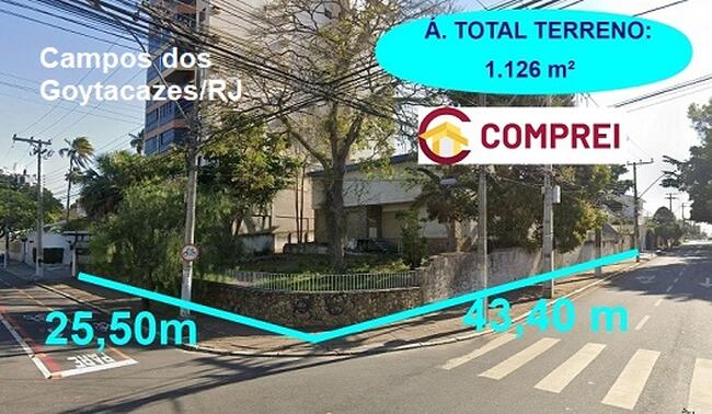 VENDA DIRETA DE IMÓVEL C/  1.126M² - CAMPOS DOS GOYTACAZES/RJ