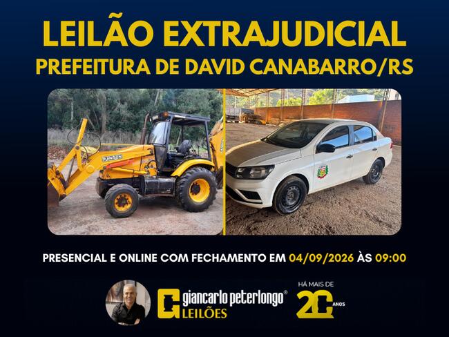 LEILÃO DA PREFEITURA DE DAVID CANABARRO/RS