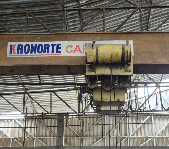 Ponte rolante demag, 1/2  capacidade 10 ton, trilhos desmontados