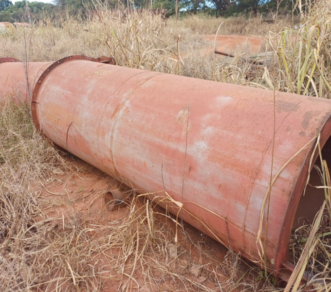 Transportador de cinzas em AC + 2 tubos em AC + 3 balões p compressor