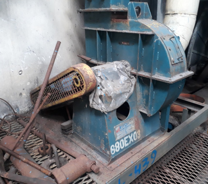 Exaustor das Turbinas de açúcar refinado C/ Motor WEG 10Cv e redutor; TAG: 680EX03