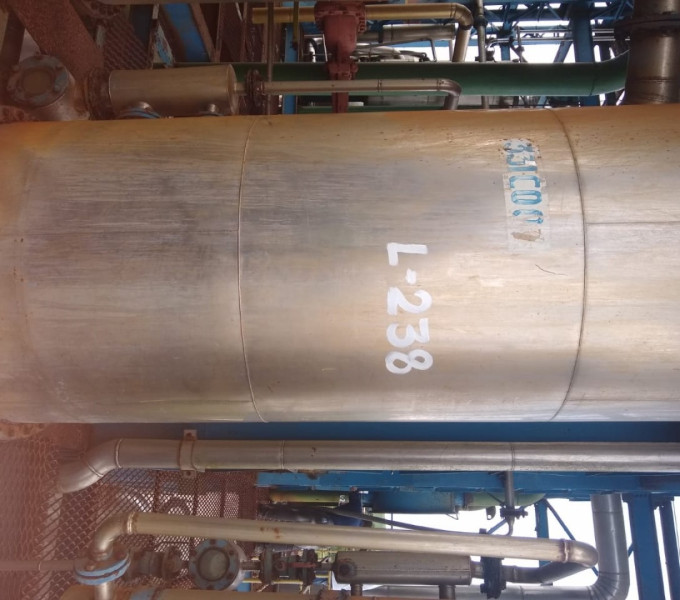 Condensador de álcool em inox,  TAG: 331CO07