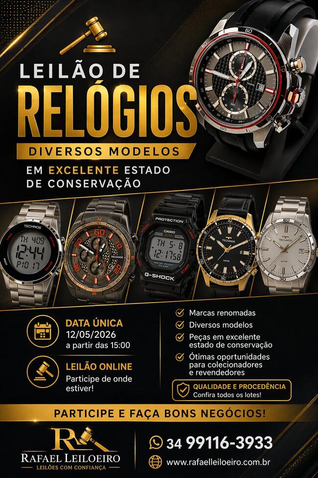 SUPER LEILÃO DE RELÓGIOS 02/26