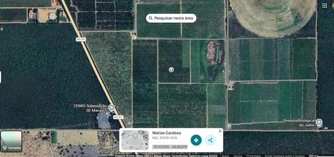 IMÓVEL RURAL localizado na Gleba C2, Setor SE V, Lote: 276P, Município: Matias Cardoso/MG, com área de 21,86,6 ha - PROJETO JAÍBA.