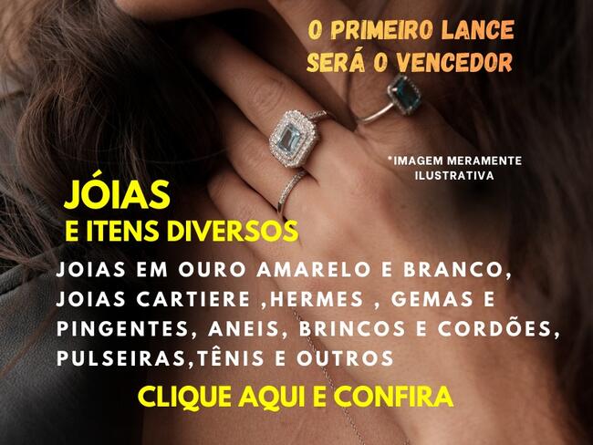 ******* LEILÃO 1962-2 ******* 3ª V.CRIMINAL DE PALMAS-TO. ** LOTES FRACIONADOS ** JOIAS CARTIER E HERMES GEMAS, PINGENTES, ANEIS, BRINCOS, CORDÕES, PULSEIRAS, ELETRÔNICOS, SOM AUTOMOTIVO, COOKTOP, TÊNIS E OUTROS.