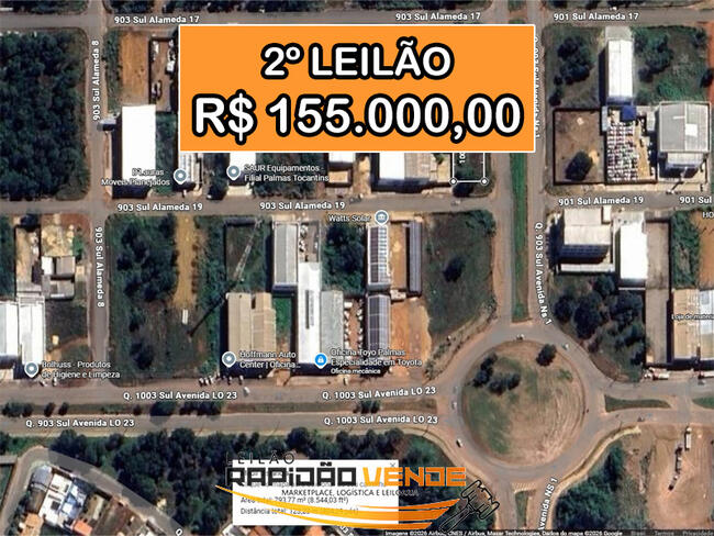 ******** LEILÃO 1973 ******** 1º JUIZADO ESPECIAL CÍVEL DE COLINAS DO TOCANTINS-TO. LOTE EM PALMAS COM 792M2 **PAGAMENTO PARCELADO** ENTRADA DE 25% + 30 PARCELAS MENSAIS. *R$155.000,00 NO 2º LEILÃO*