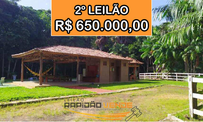 ******** LEILÃO 1982 ******** 1ª ESCRIVANIA CÍVEL DE WANDERLÂNDIA-TO. *****LINDA CHÁCARA***** LOCALIZAÇÃO DARCINÓPOLIS/TO. **PAGAMENTO PARCELADO** *R$ 650.000,00 NO 2º LEILÃO*