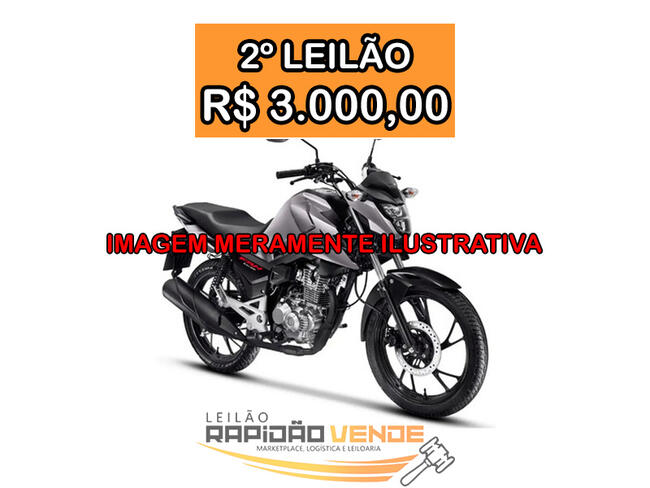 ******* LEILÃO 2374-1 ******* 1º V.CÍVEL FAL. RECUP GURUPI.  HONDA 125 - ANO 2008. LOCALIZADA NO MUNICÍPIO DE GURUPI - TOCANTINS-TO. **PAGAMENTO PARCELADO** ENTRADA DE 25% + 04 PARCELAS MENSAIS. **R$3.000,00 NO 2º LEILÃO**