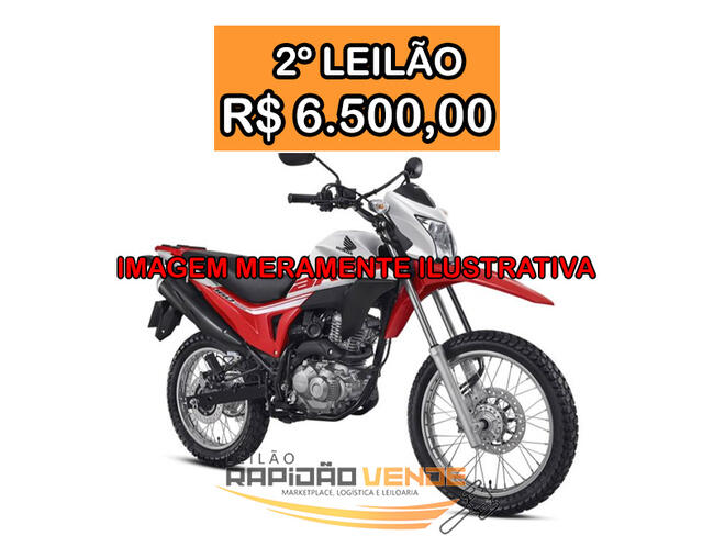 ******** LEILÃO 1990 ******** 1ª V. DE AUGUSTINÓPOLIS-TO. MOTO HONDA NXR 160-ESDD ANO 2019 - VERMELHA. LOCALIZADA NO MUNICÍPIO DE SÃO SEBASTIÃO DO TOCANTINS-TO. **PAGAMENTO PARCELADO** ENTRADA DE 25% + 09 PARCELAS MENSAIS. **R$6.500,00 NO 2º LEILÃO**