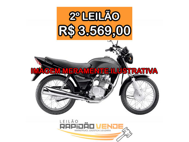 ******* LEILÃO 1991-2 ******* 1ª V. DE AUGUSTINÓPOLIS-TO. MOTO HONDA CG-125-FAN ANO 2008 - COR PRETA. LOCALIZADA NO MUNICÍPIO DE AUGUSTINÓPOLIS-TO. **PAGAMENTO PARCELADO** ENTRADA DE 25% + 05 PARCELAS MENSAIS. **R$3.569,00 NO 2º LEILÃO**