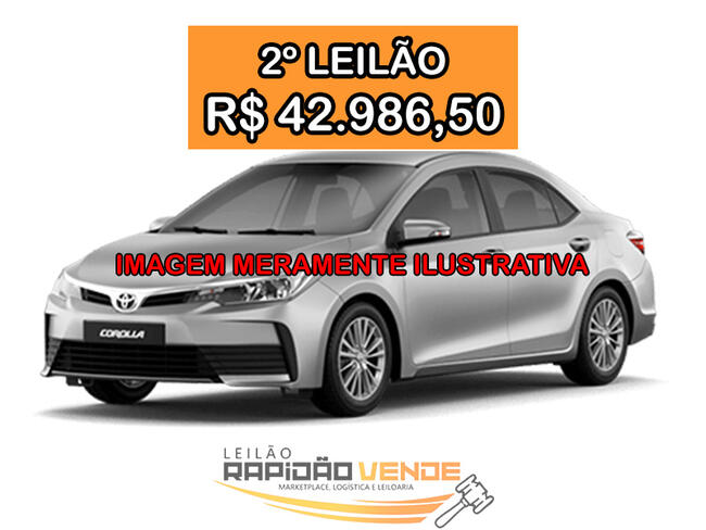 ******** LEILÃO 1992 ******** 1ª ESCR. CÍVEL GOIATINS-TO. COROLA GLI UPPER 1.8 FLEX  AUT. ANO 2017/18. COR PRATA LOCALIZADO NO MUNICÍPIO DE BARRA DO OURO-TO. **PAGAMENTO PARCELADO** ENTRADA DE 25% + 30 PARCELAS MENSAIS. **R$42.986,50 NO 2º LEILÃO**